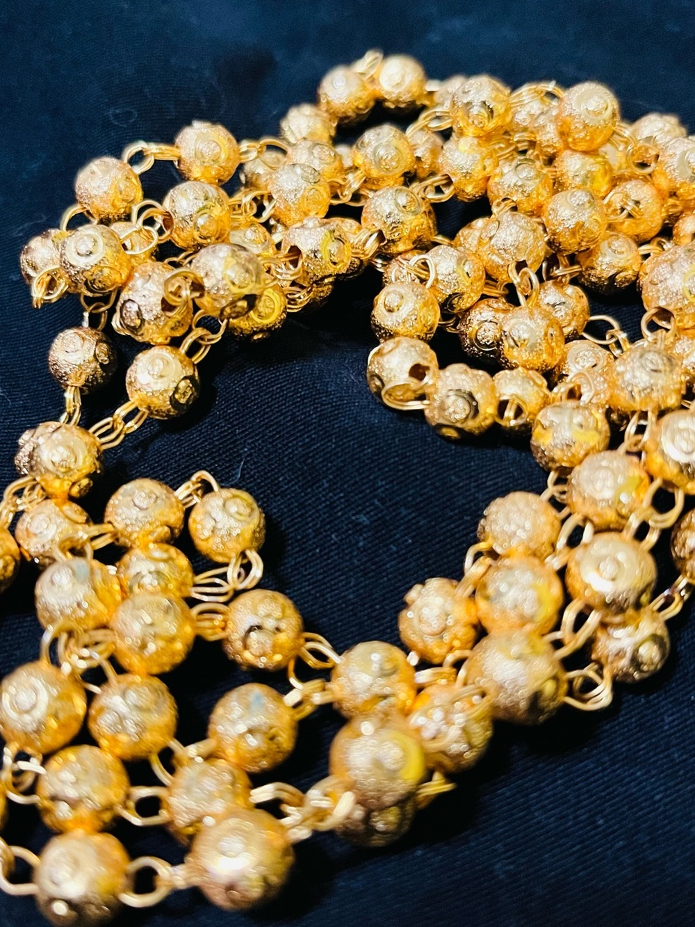 Emirates UAE 🇦🇪 Gold 24 washed in Beaded Statement Necklace -28”